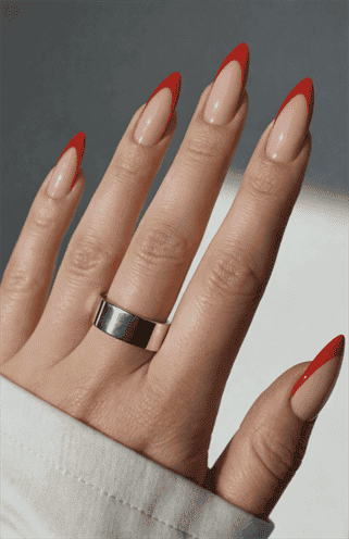 Bold Red French Tips