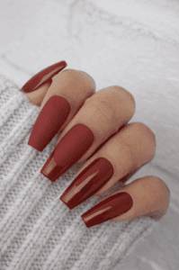 Matte Cherry Red with Glossy Tips