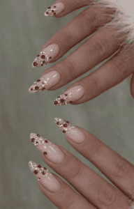 Red Rhinestone French Glam