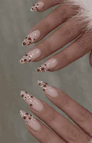 Red Rhinestone French Glam